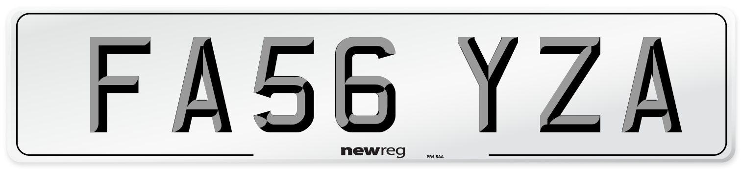 FA56 YZA Number Plate from New Reg